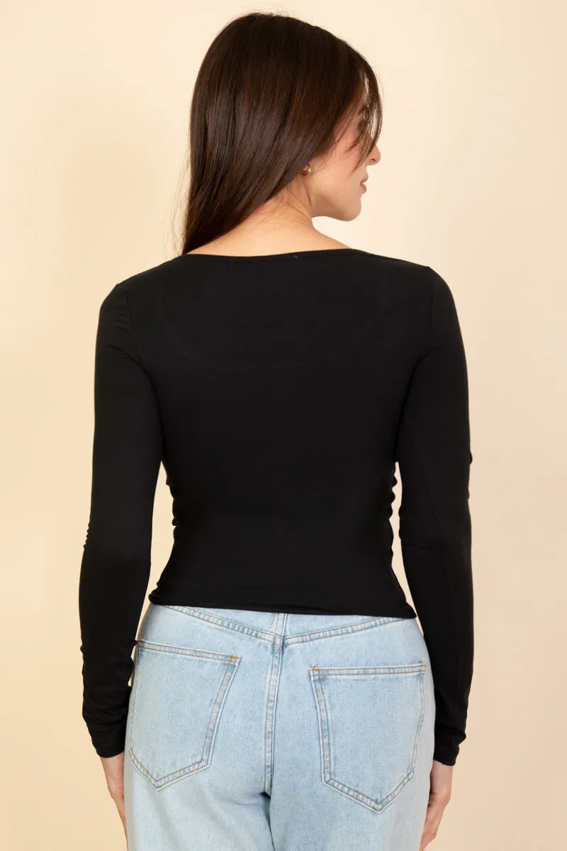 Square Neck Long Sleeve Top (CAPELLA)