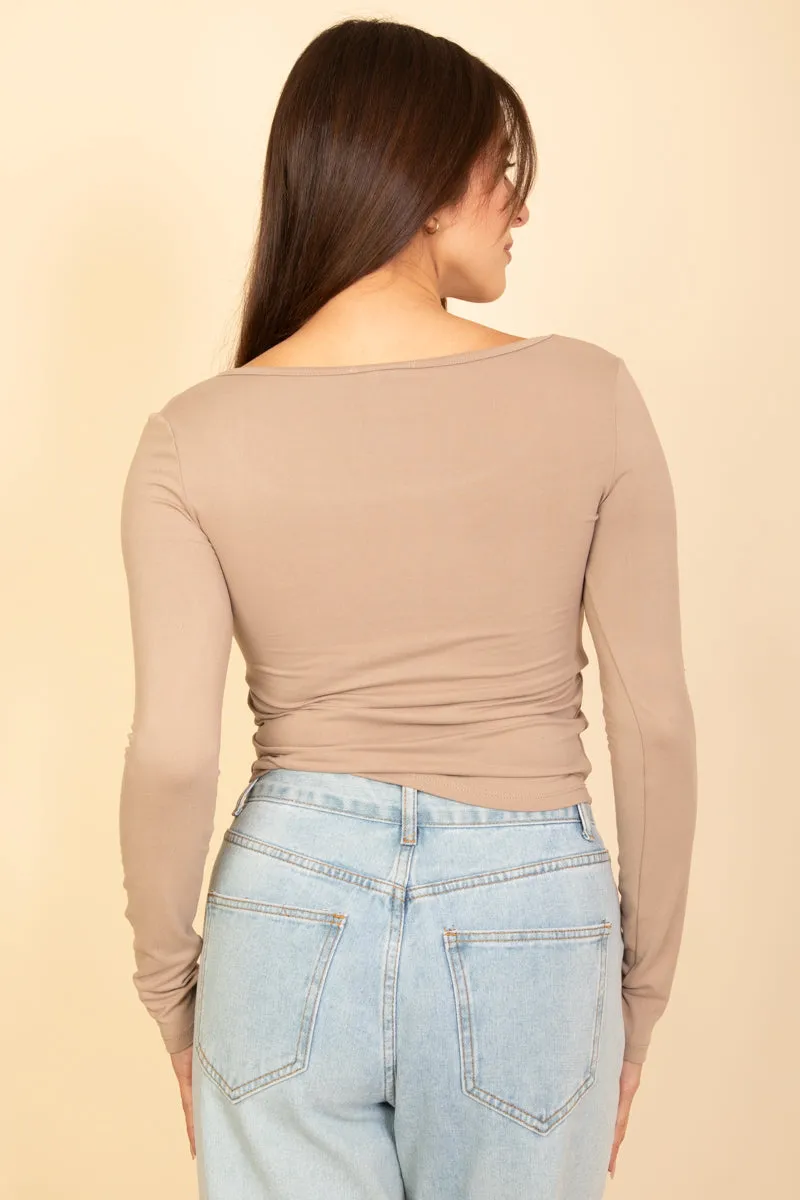 Square Neck Long Sleeve Top (CAPELLA)