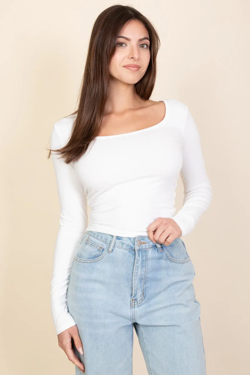 Square Neck Long Sleeve Top (CAPELLA)
