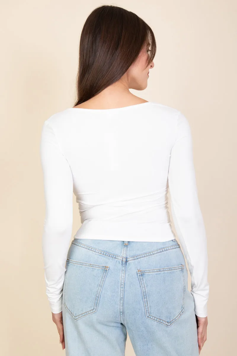 Square Neck Long Sleeve Top (CAPELLA)