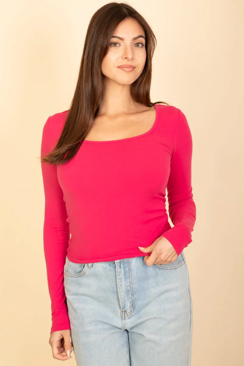 Square Neck Long Sleeve Top (CAPELLA)