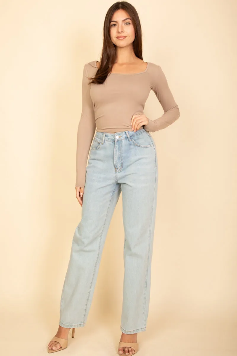 Square Neck Long Sleeve Top (CAPELLA)