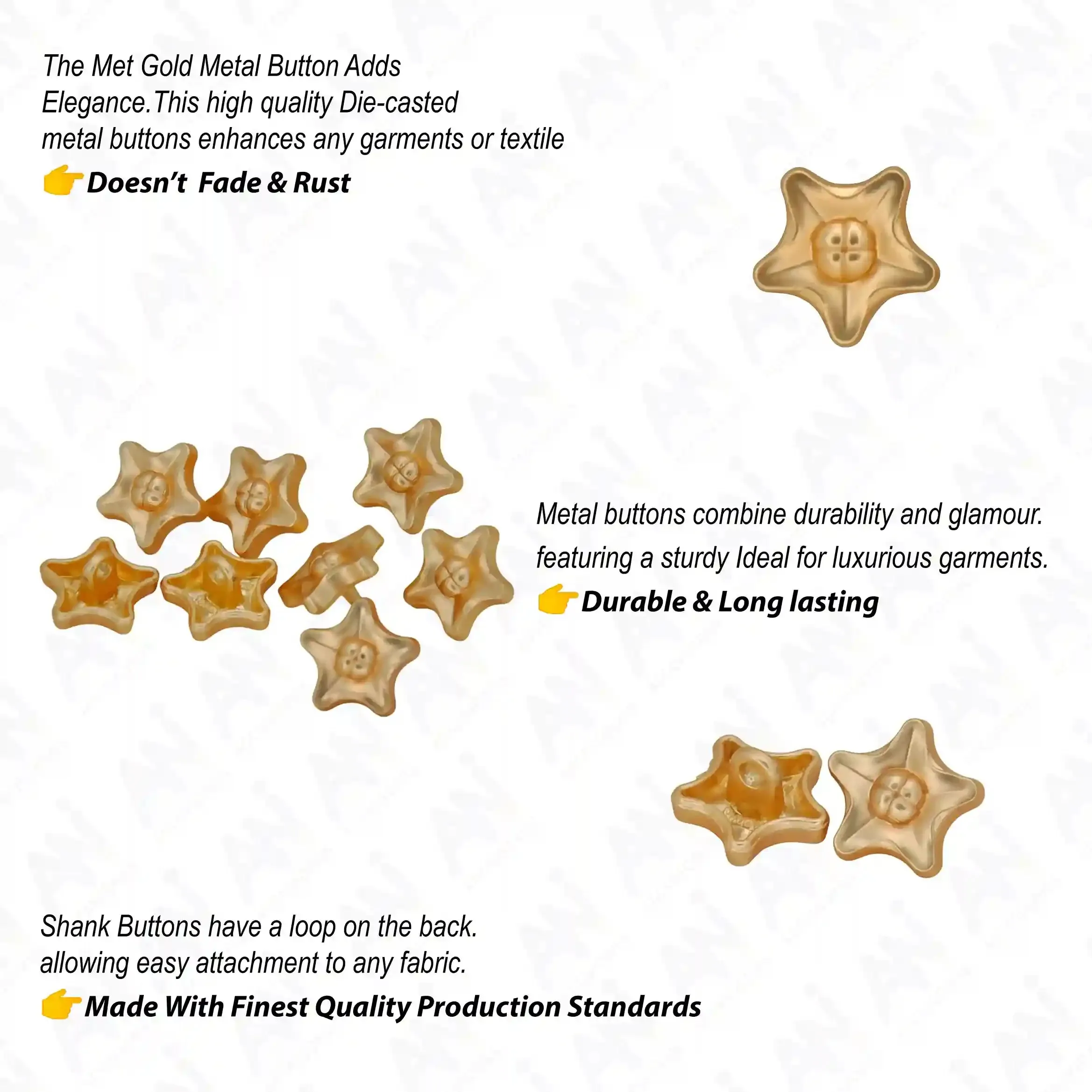 Star Style Metal Buttons