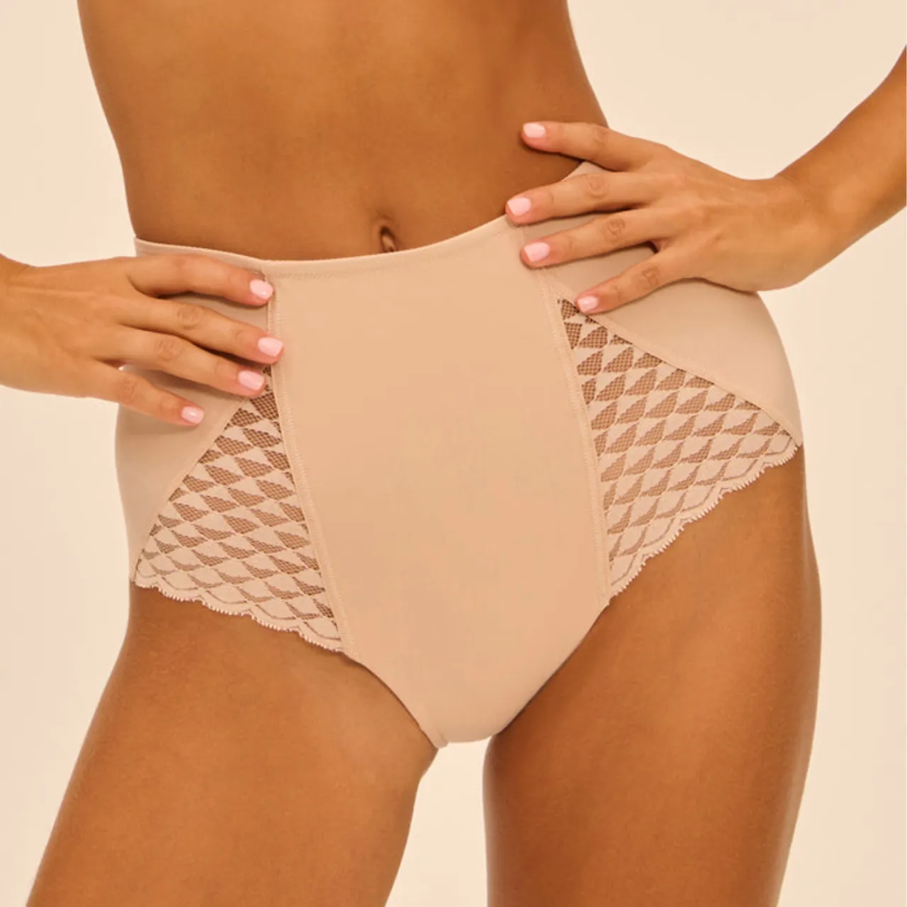 Subtile High Waist Control Brief in Peau Rose