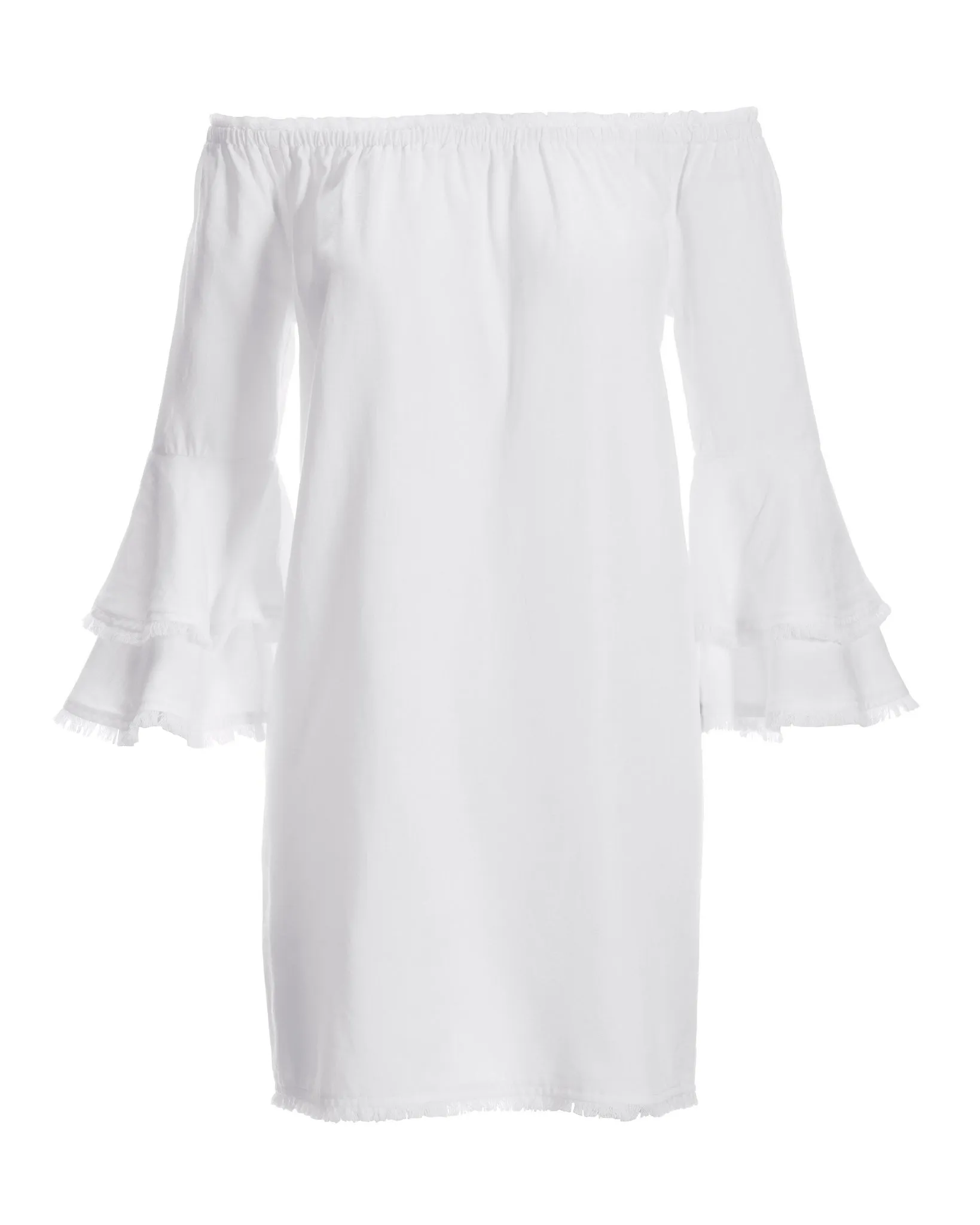 Summer Essentials Tencel Off The Shoulder Dress White