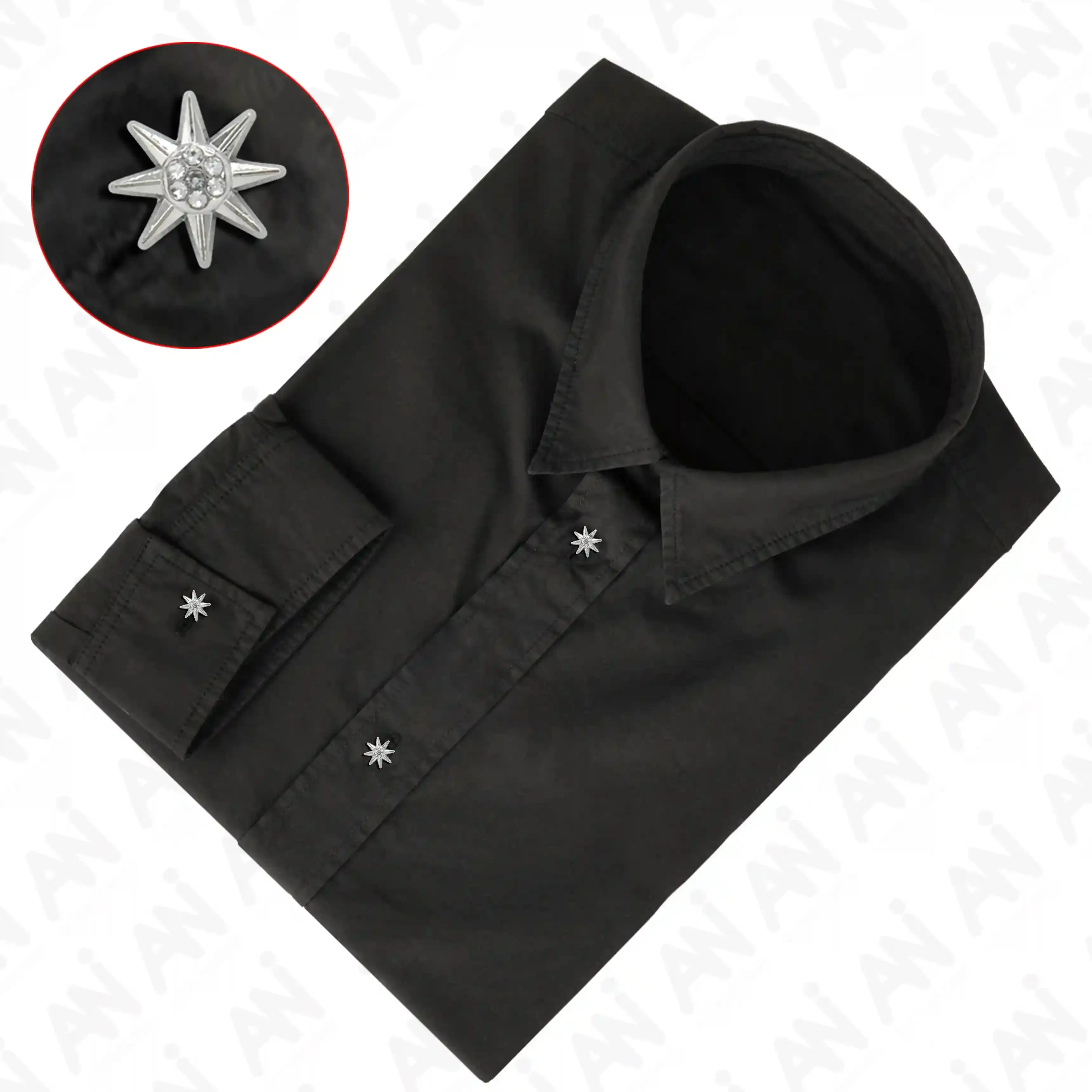 Sunburst Design Rhinestone 12mm Shirt Buttons