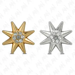 Sunburst Design Rhinestone 12mm Shirt Buttons