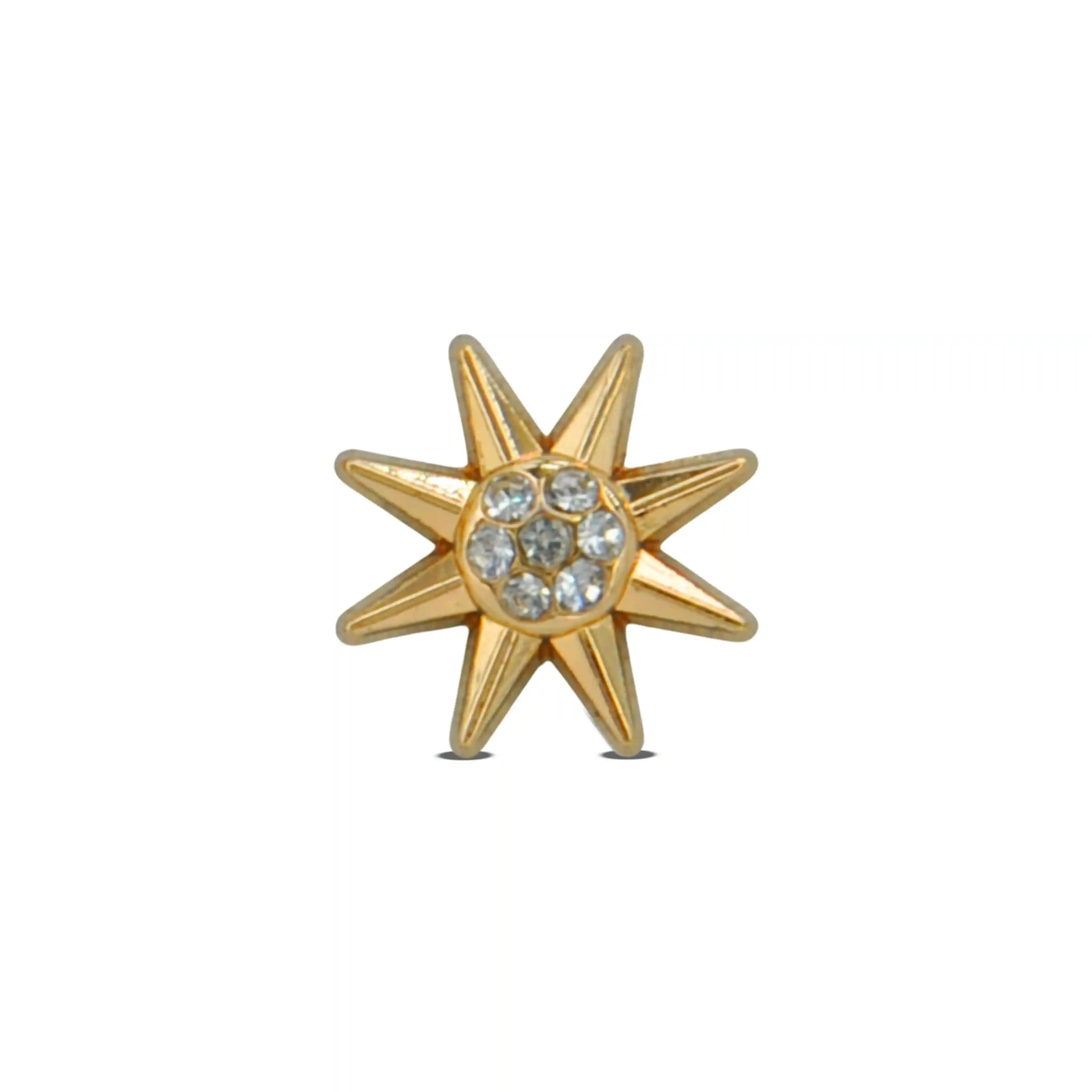 Sunburst Design Rhinestone 12mm Shirt Buttons
