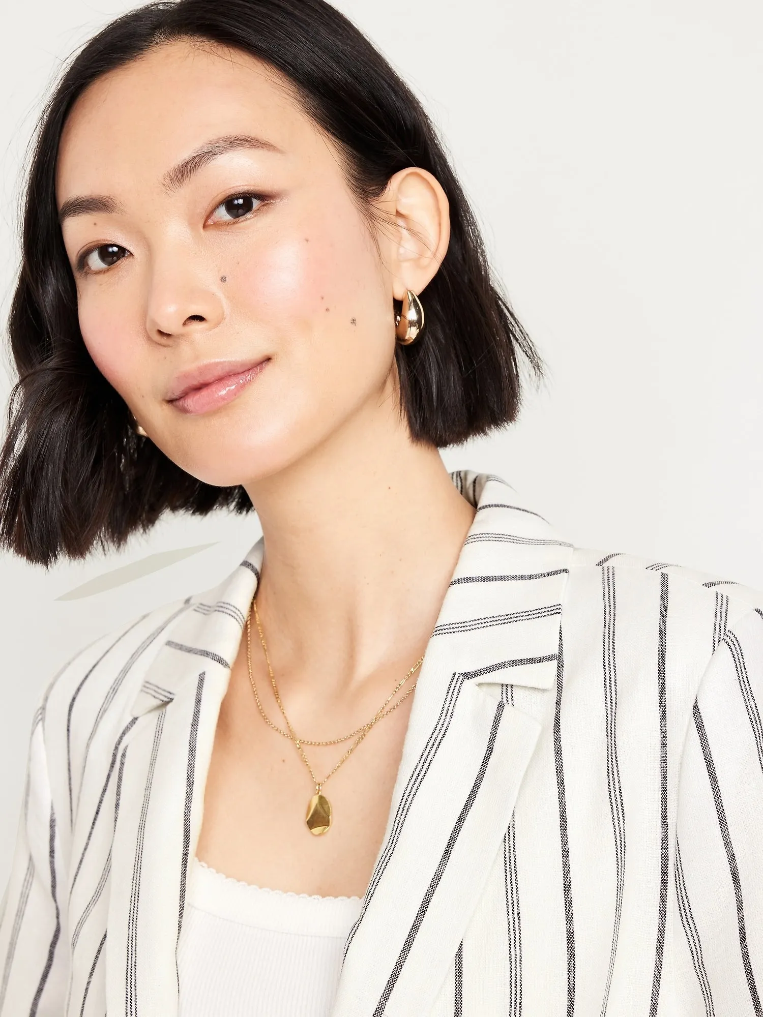 Taylor Fitted Linen-Blend Suit Blazer