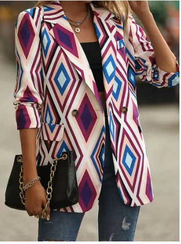 Teena blazer with geometric pattern