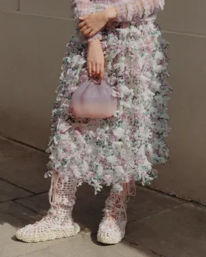 TEXTURED FLOWER SKIRT / LASER CUT