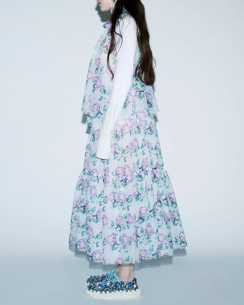 TEXTURED FLOWER SKIRT