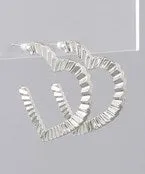Textured Heart Hoop Earrings