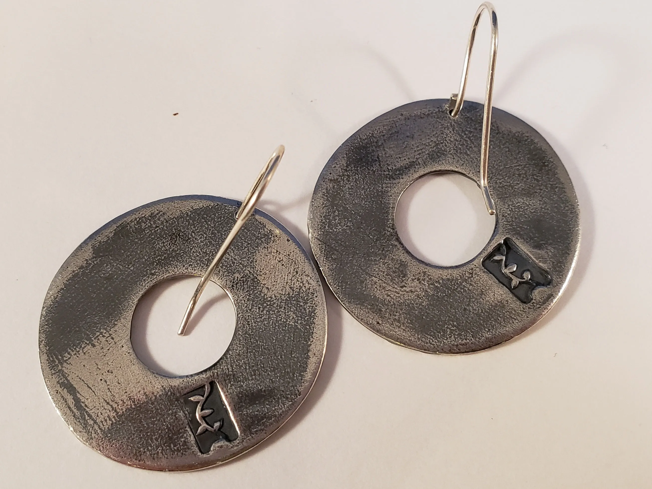 Textured Silver Earrings
