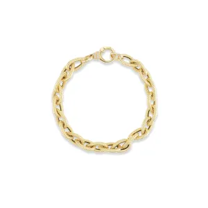 Textured Teardrop Chain Bracelet