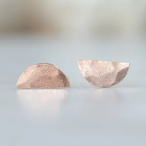 The Gold Half Moon Stud Earrings | 14K Rose Gold