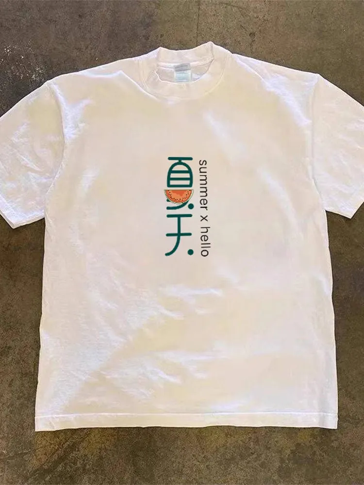 Thirteen Rows Women's Cotton Short-Sleeved T-shirts Women's Summer 2025 Loose Slimming T-shirt Stylish Niche Top