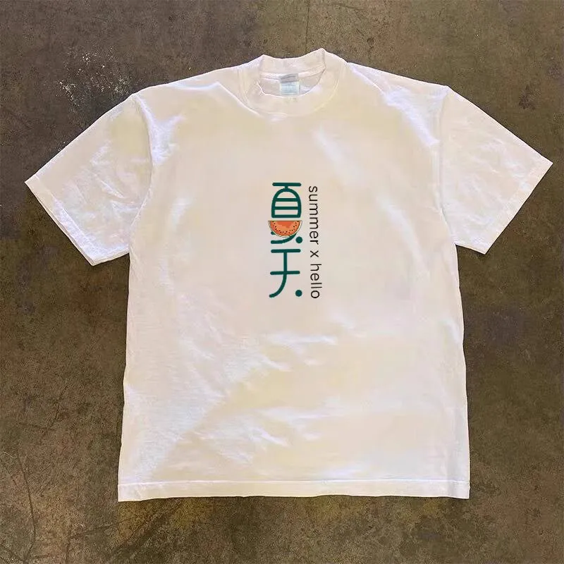 Thirteen Rows Women's Cotton Short-Sleeved T-shirts Women's Summer 2025 Loose Slimming T-shirt Stylish Niche Top