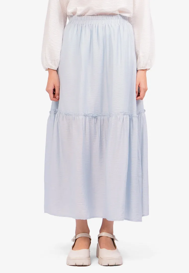 Tiered Maxi Skirt Blue
