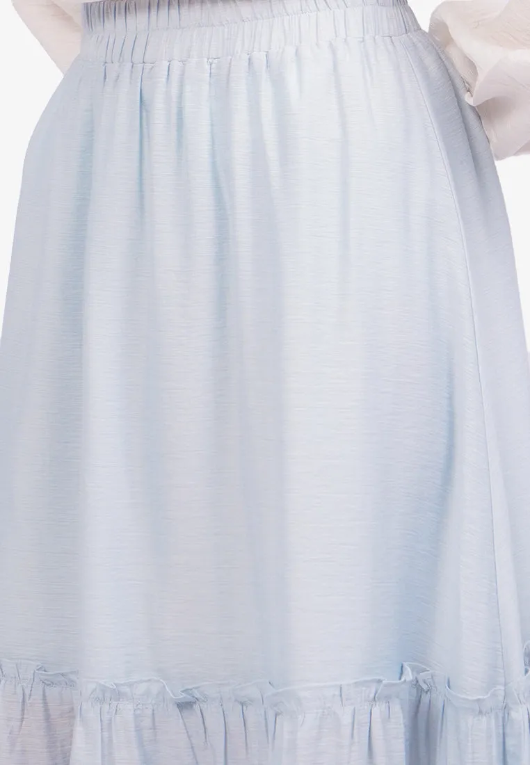 Tiered Maxi Skirt Blue