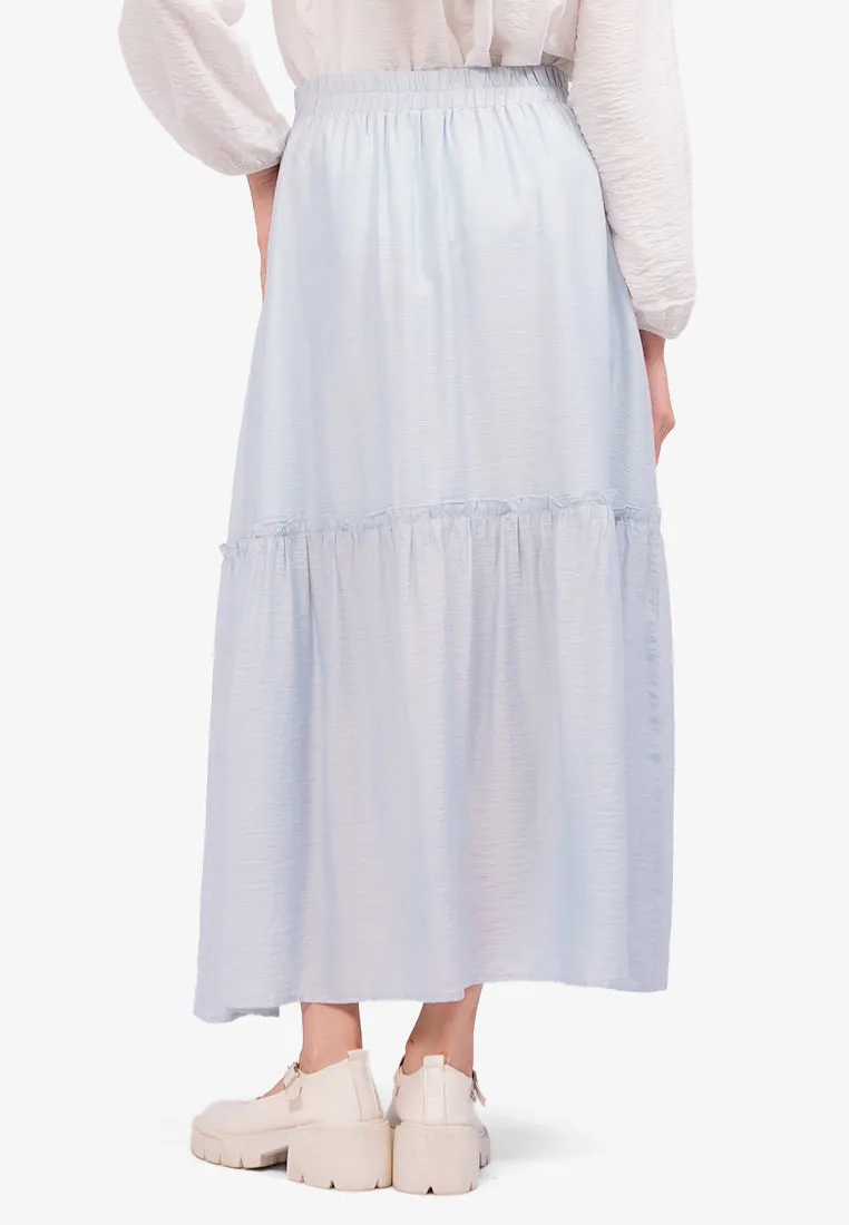 Tiered Maxi Skirt Blue
