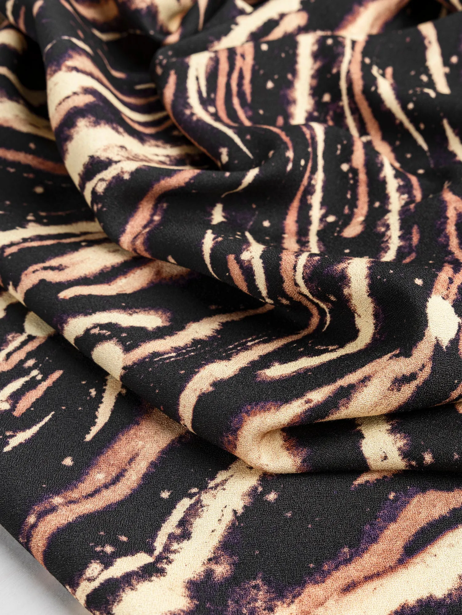 Tiger Print Ecovero Viscose Crepe - Black   Brown