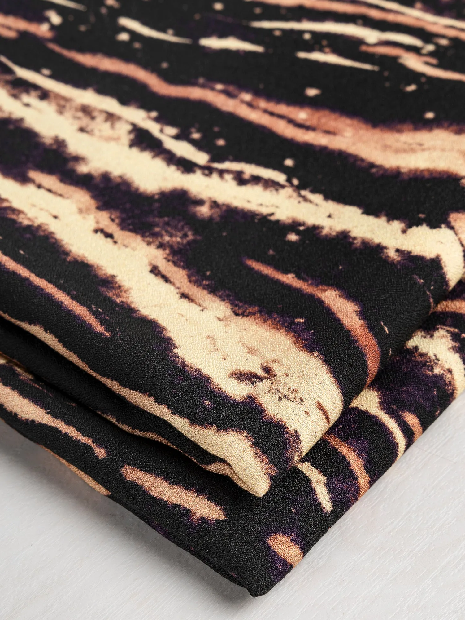 Tiger Print Ecovero Viscose Crepe - Black   Brown