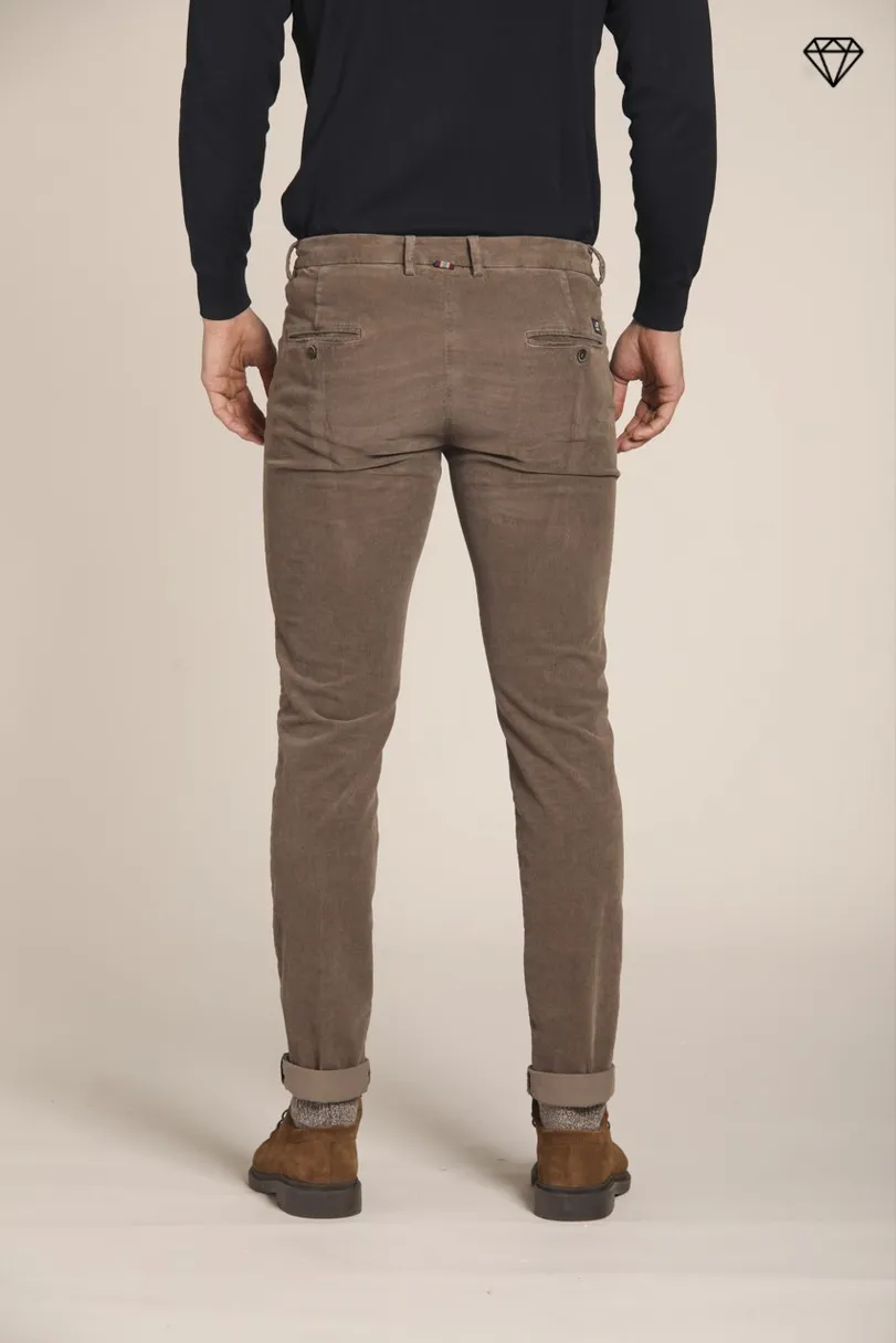 Torino men's chino pants in velvet 1500  striped slim fit  ①
