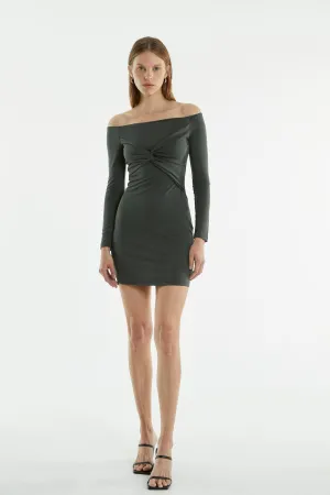TURN AROUND OFF SHOULDER MINI | FOREST