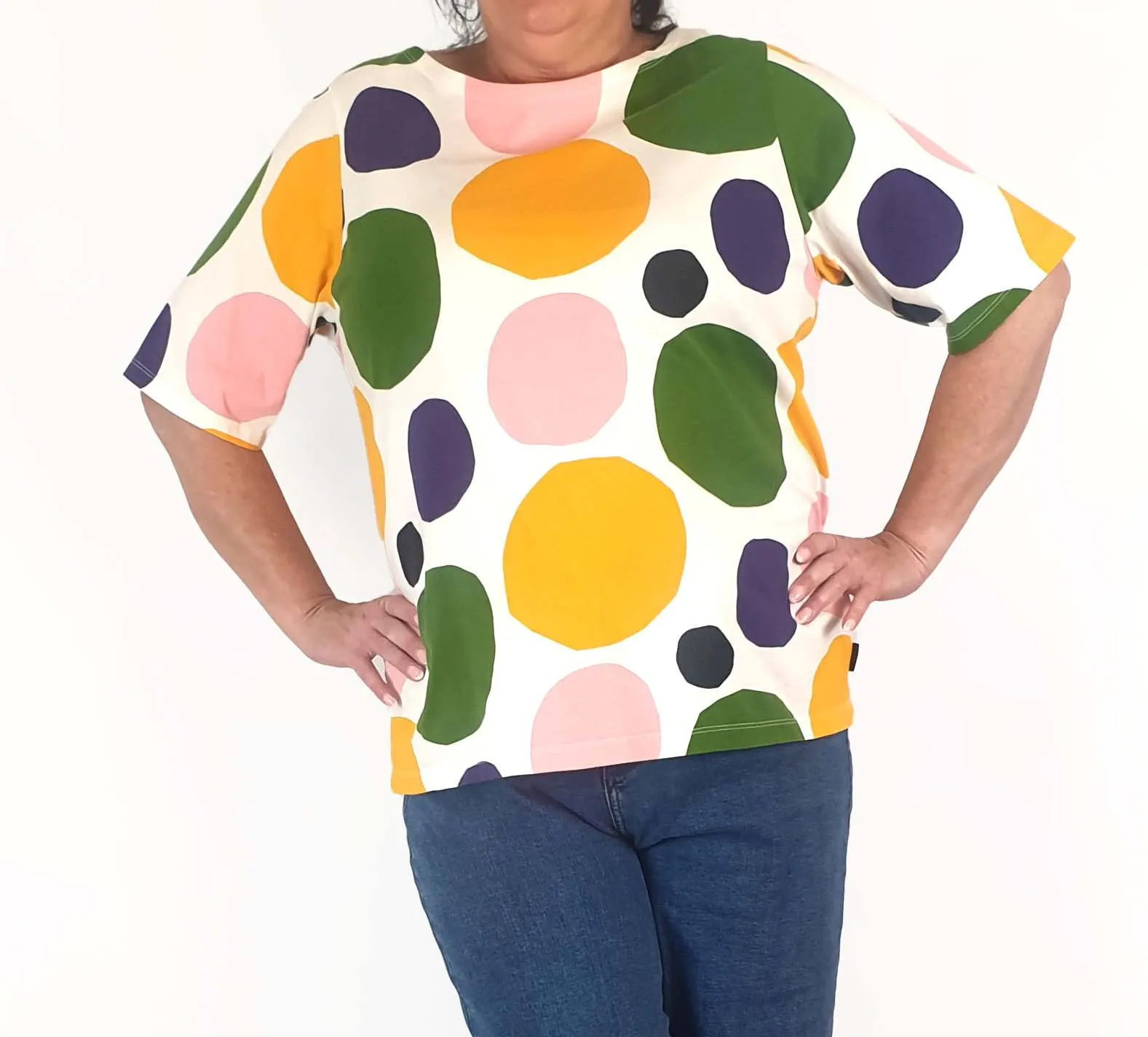 Uniqlo x Marimekko colourful polka dot tee shirt size XL