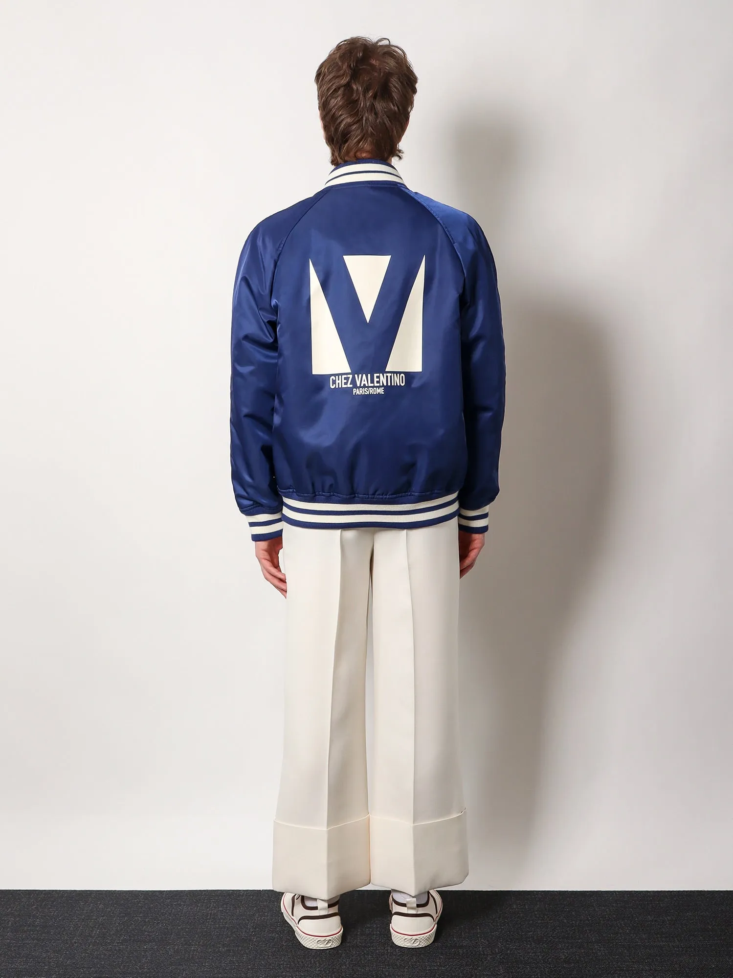 Valentino Nylon Jacket With Frontal And Back Chez Valentino Print