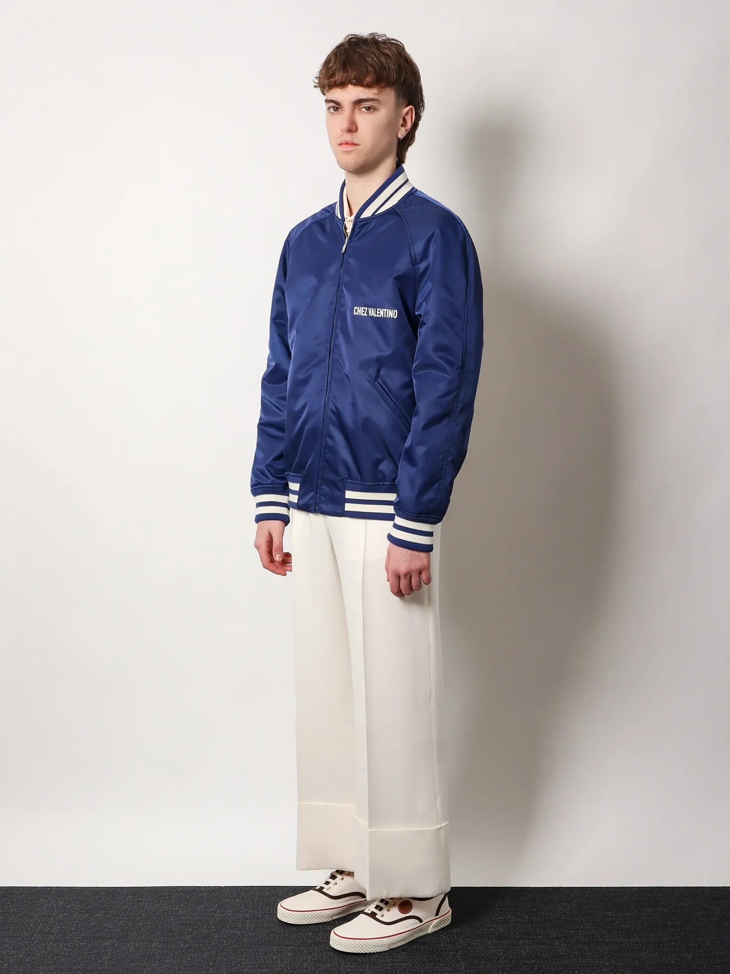 Valentino Nylon Jacket With Frontal And Back Chez Valentino Print