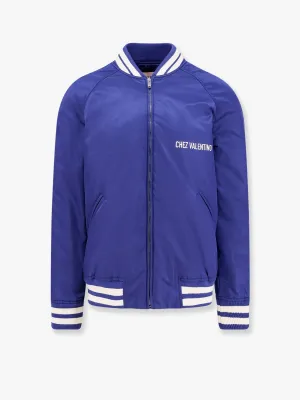 Valentino Nylon Jacket With Frontal And Back Chez Valentino Print