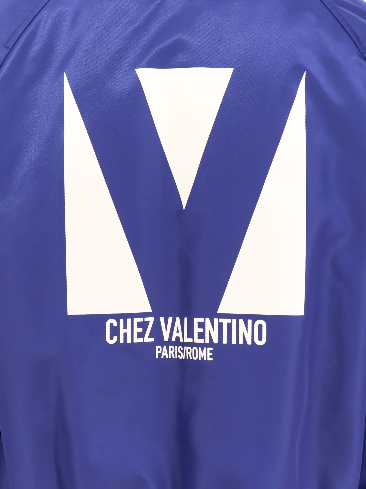 Valentino Nylon Jacket With Frontal And Back Chez Valentino Print