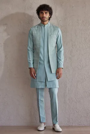 Venice Sea Green Nehru Jacket