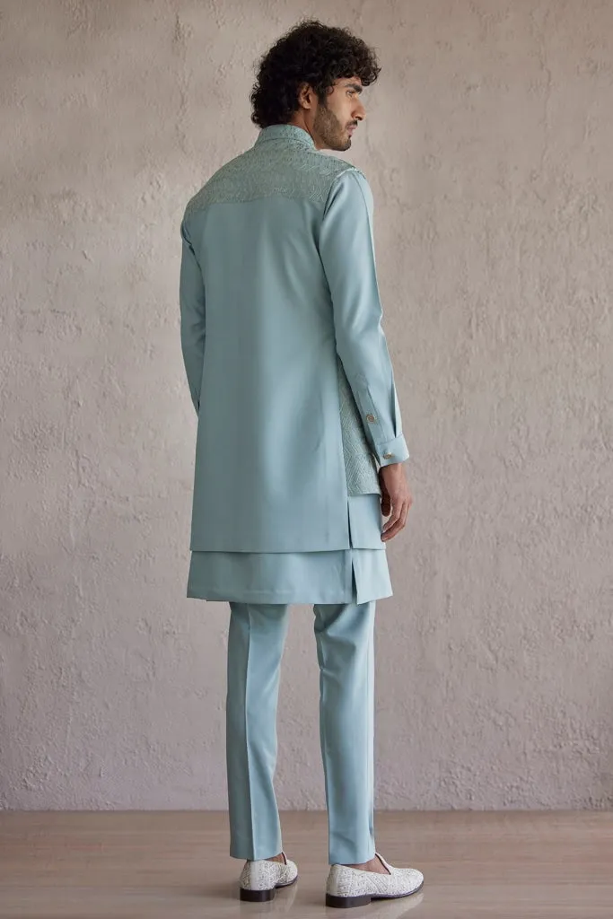 Venice Sea Green Nehru Jacket