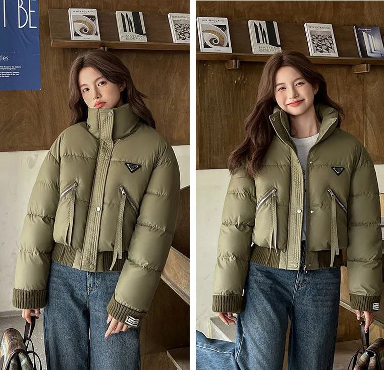 Vintage-Inspired Stain-Resistant Puffer Jacket for Women