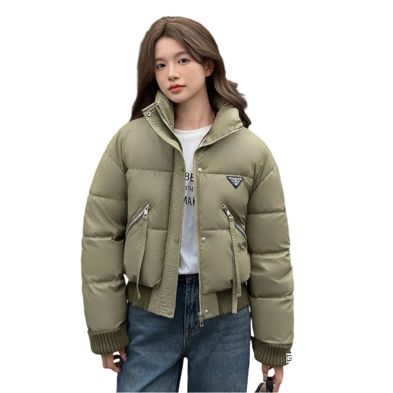 Vintage-Inspired Stain-Resistant Puffer Jacket for Women