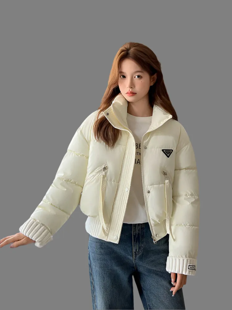 Vintage-Inspired Stain-Resistant Puffer Jacket for Women