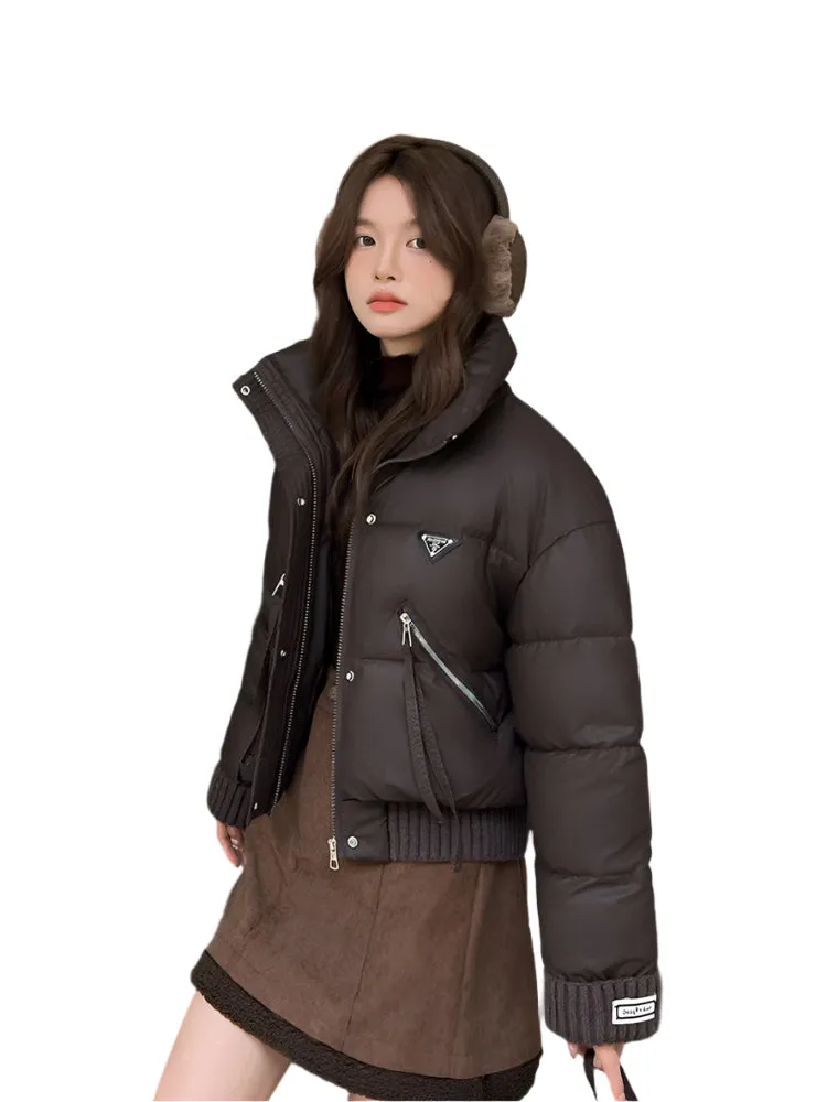 Vintage-Inspired Stain-Resistant Puffer Jacket for Women