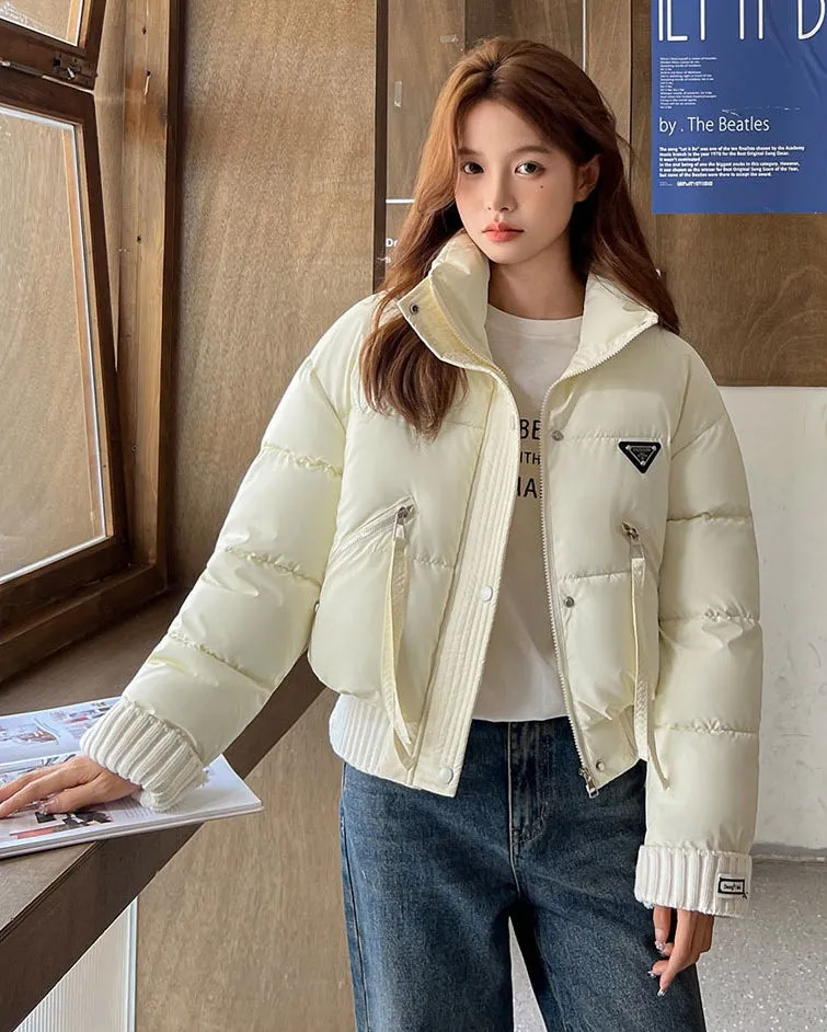 Vintage-Inspired Stain-Resistant Puffer Jacket for Women
