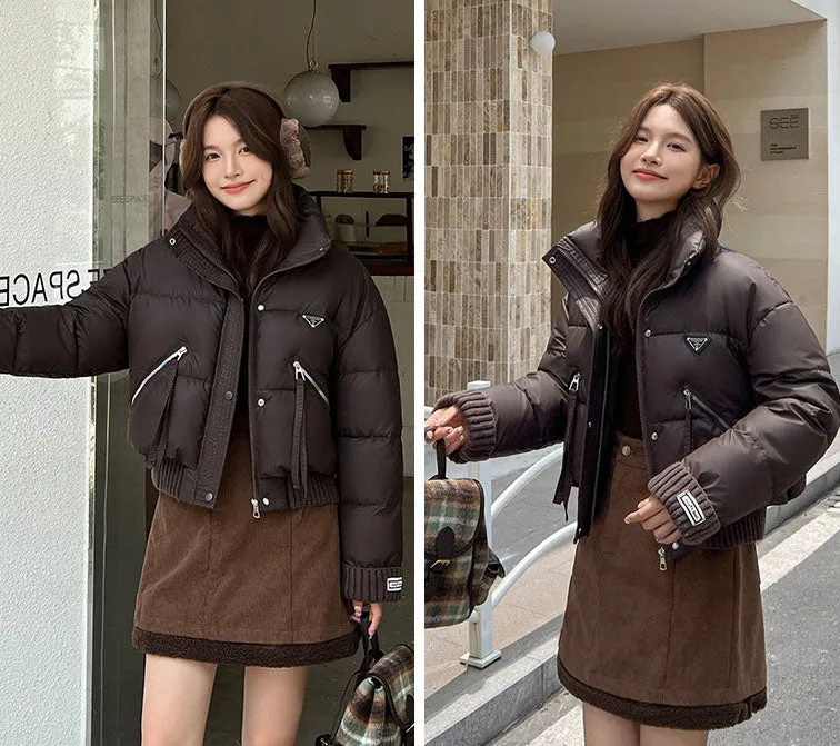 Vintage-Inspired Stain-Resistant Puffer Jacket for Women
