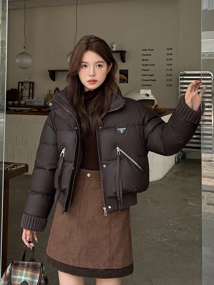 Vintage-Inspired Stain-Resistant Puffer Jacket for Women