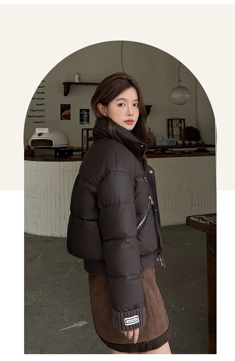 Vintage-Inspired Stain-Resistant Puffer Jacket for Women