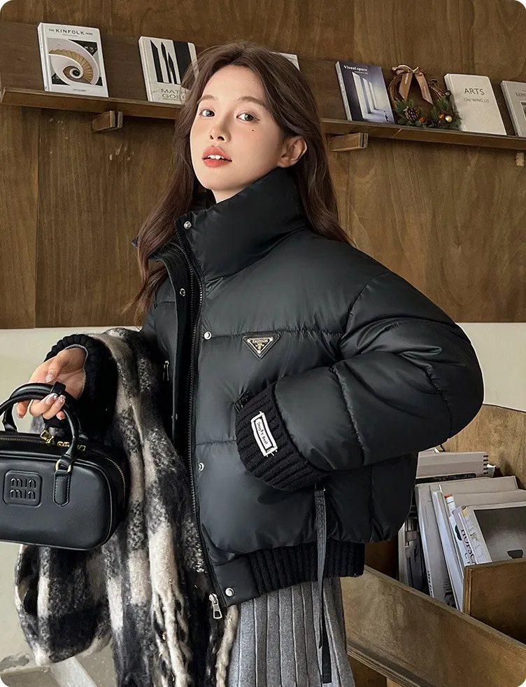 Vintage-Inspired Stain-Resistant Puffer Jacket for Women