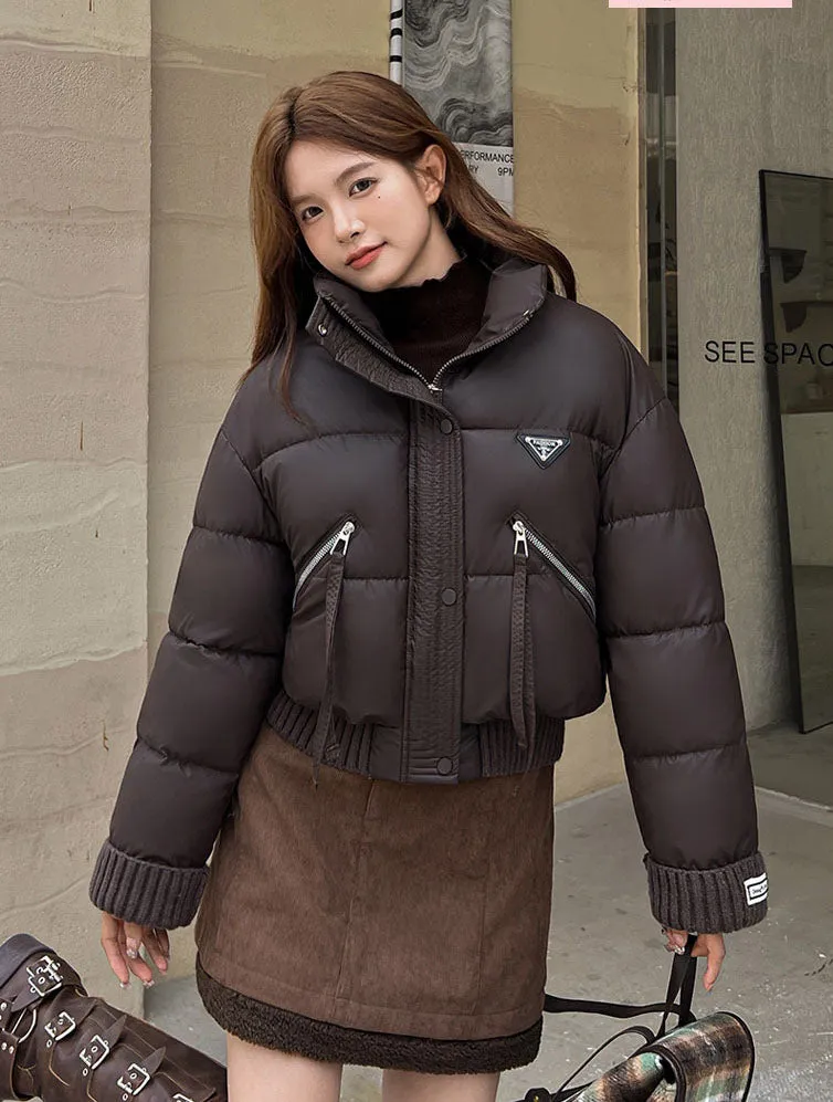 Vintage-Inspired Stain-Resistant Puffer Jacket for Women