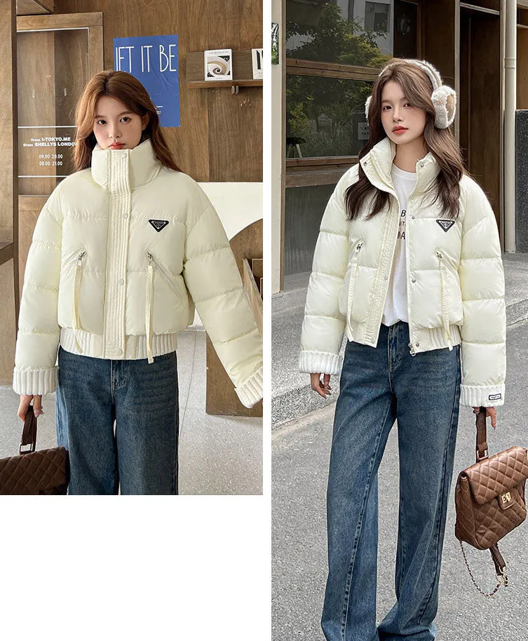Vintage-Inspired Stain-Resistant Puffer Jacket for Women