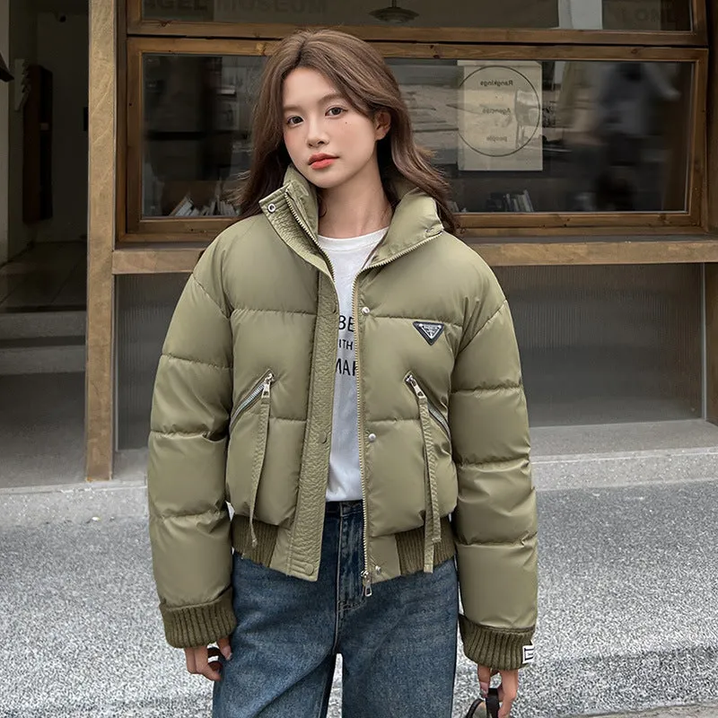 Vintage-Inspired Stain-Resistant Puffer Jacket for Women