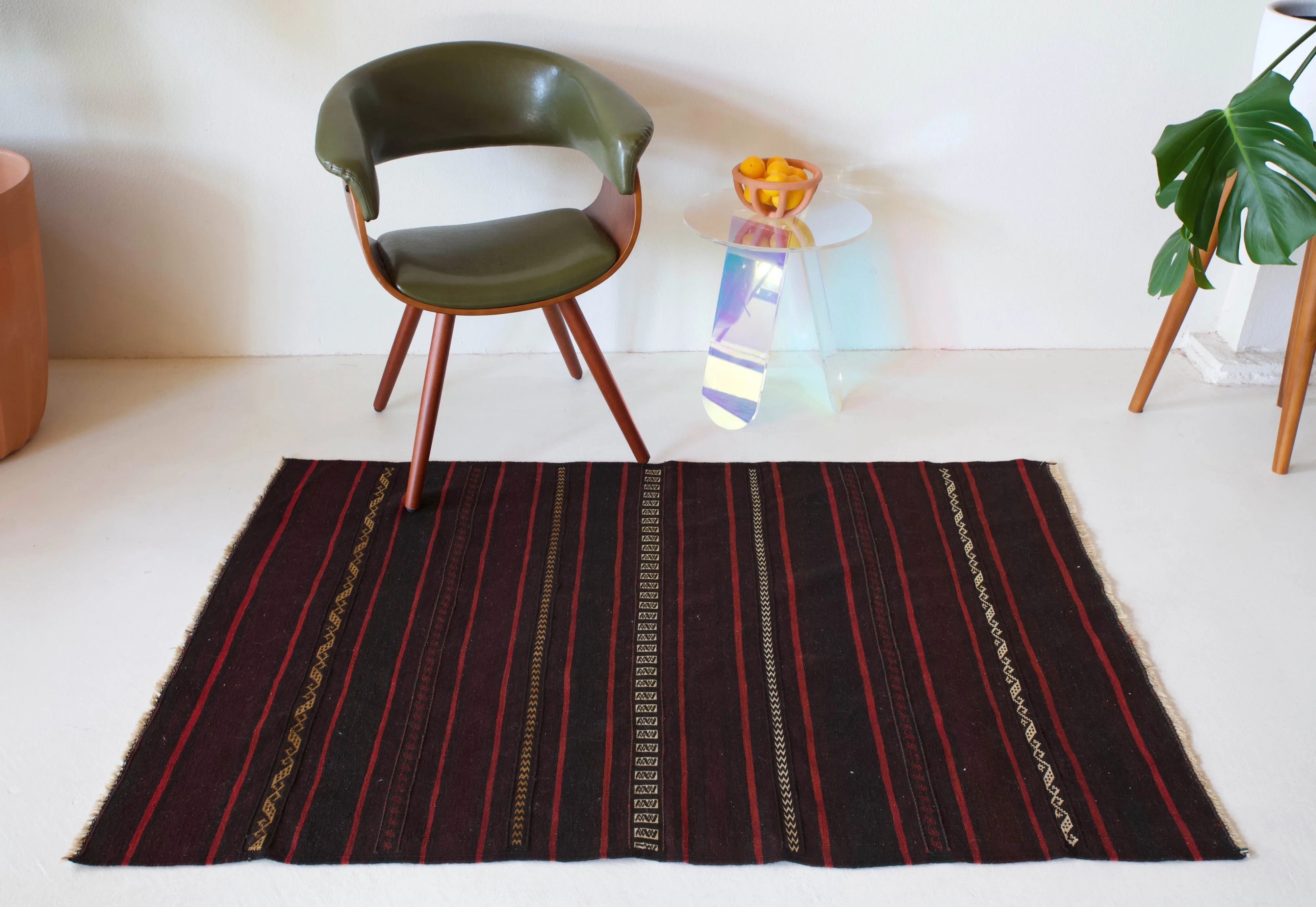 Vintage Turkish Aegean Kilim Rug 3'6"x5'5"