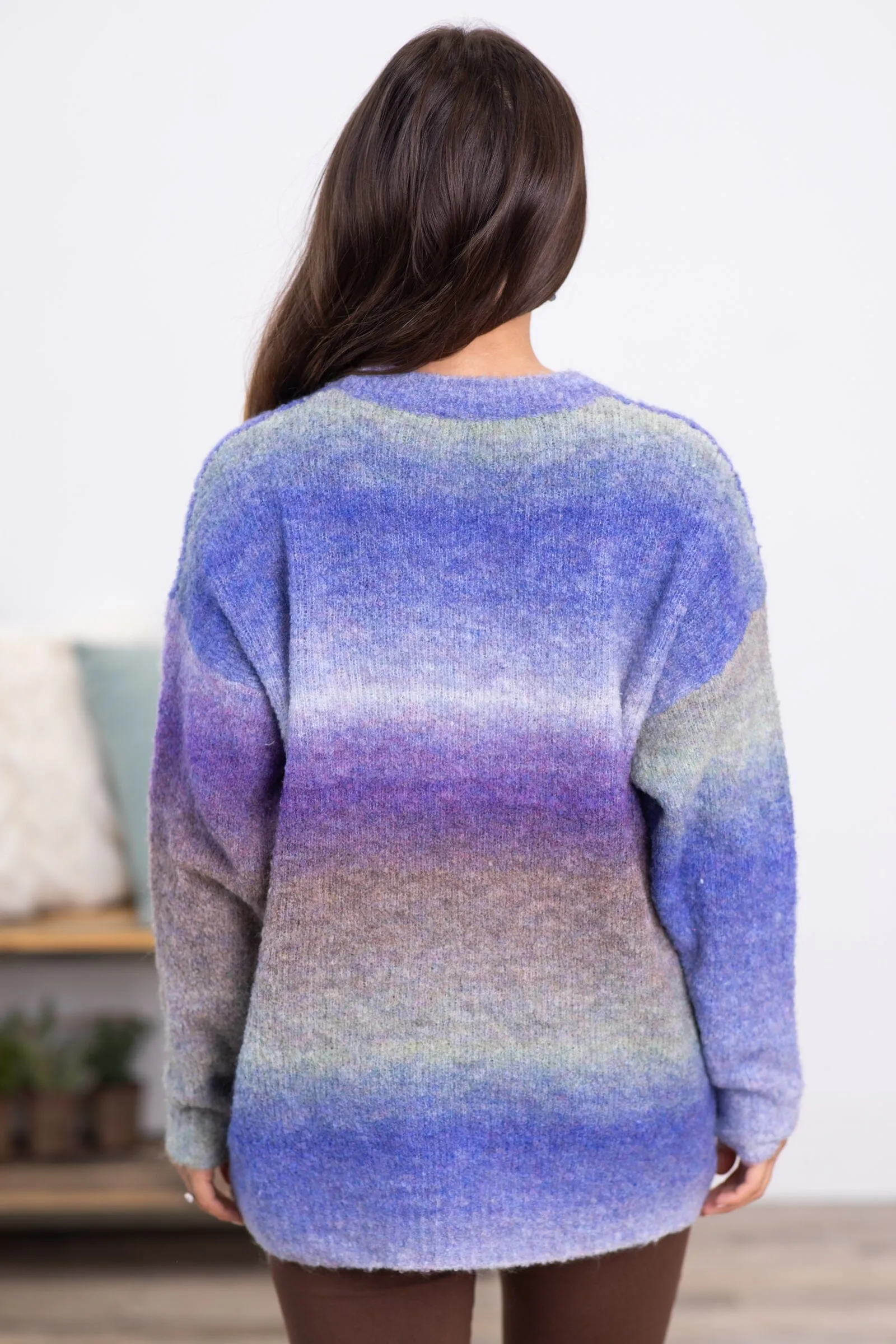 Violet Multicolor Ombre Sweater